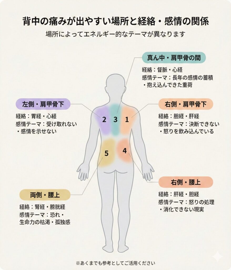 背中の痛みが治らない本当の原因|場所別・感情から読み解く完全ガイド - キヌミ・波動整体ヒーリングサロン